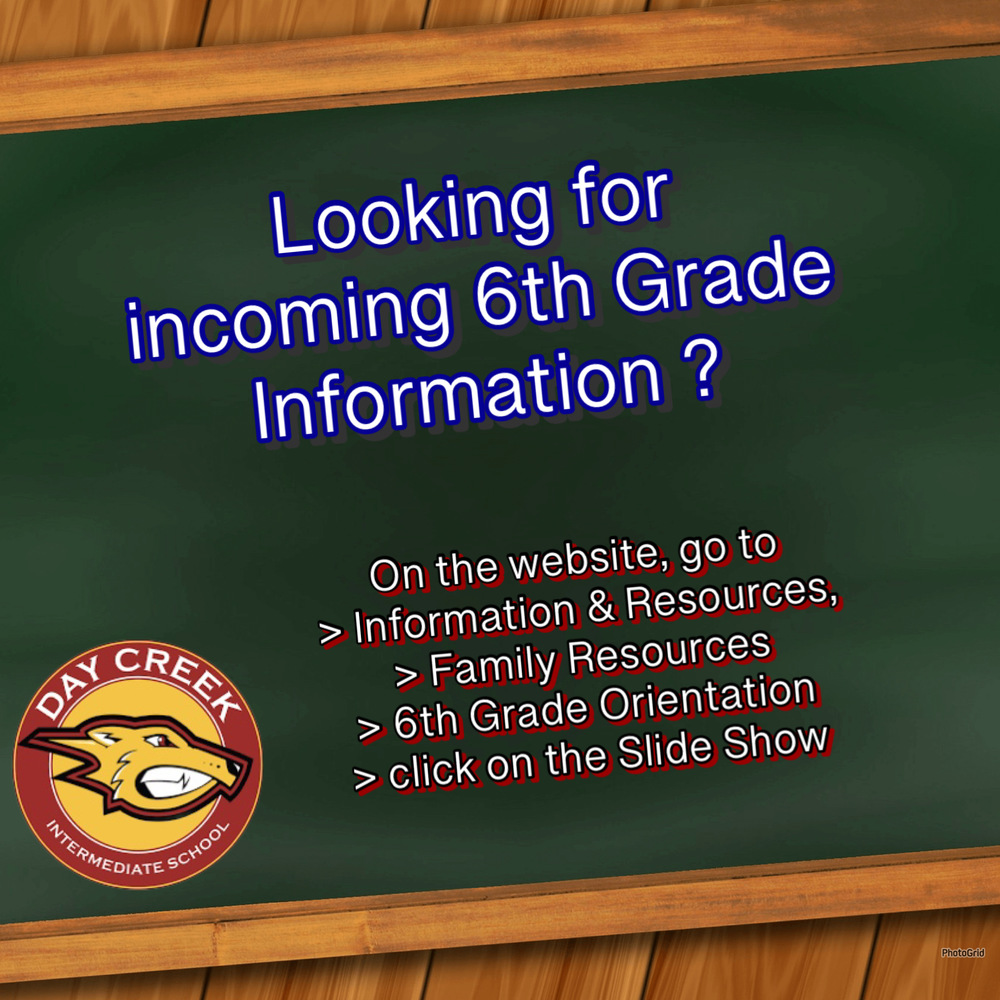 Incoming 6th Grade Information