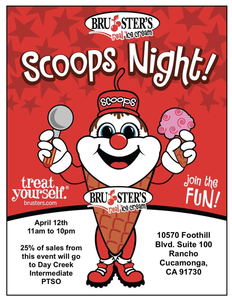 DCIS PTSO April Dine Out Bruster's