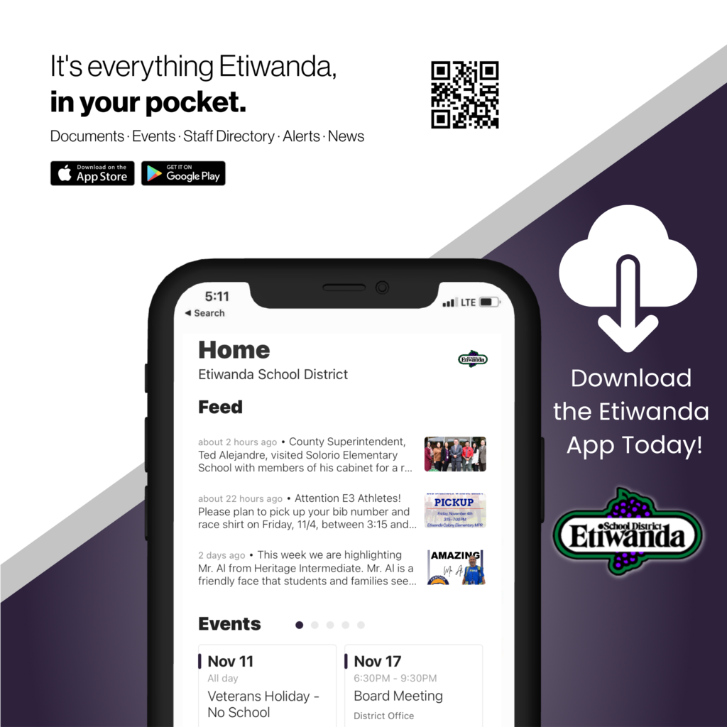 Download the Etiwanda App today!