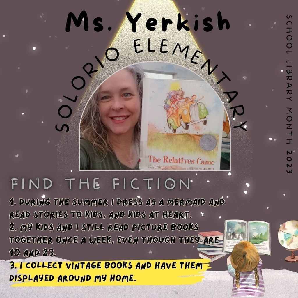 photo of Ms. Yerkish and answer to Find the Fiction