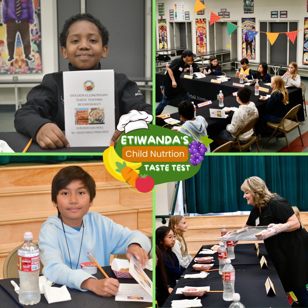 Etiwanda's Child Nutrition Taste Test - fruit, veggies, students and adults.