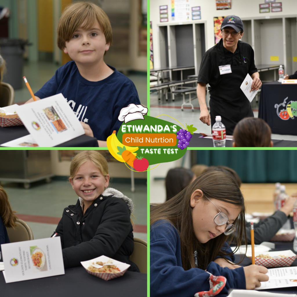 Etiwanda's Child Nutrition Taste Test - fruit, veggies, students and adults.